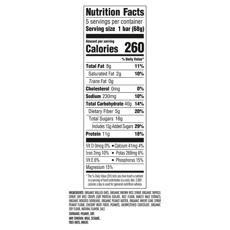 slide 5 of 12, CLIF Bar Chocolate Chip Peanut Crunch Granola Plant-Based Soy Protein Bars Made with Organic Oats - 11g Protein - 12oz/5ct, 11 gram, 12 oz, 5 ct