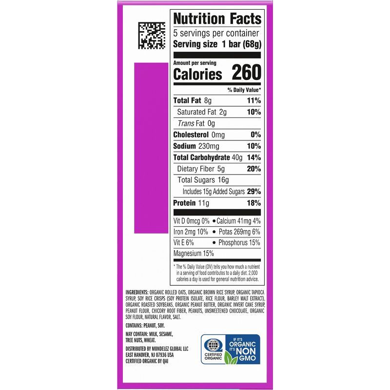 slide 10 of 12, CLIF Bar Chocolate Chip Peanut Crunch Granola Plant-Based Soy Protein Bars Made with Organic Oats - 11g Protein - 12oz/5ct, 11 gram, 12 oz, 5 ct