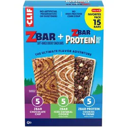Zbar and Zbar Protein Chocolate Chip, Iced Oatmeal Cookie, Cookies and Crème Granola Bar Variety Pack Made with Organic Oats - 19.05oz/15pk