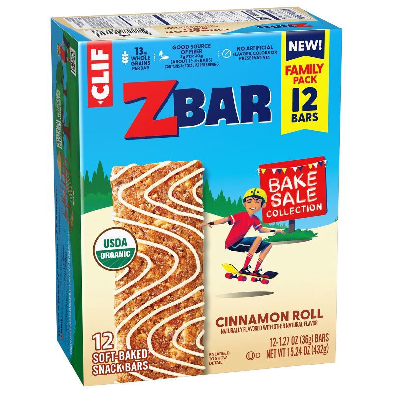 slide 2 of 11, CLIF KID ZBAR Cinnamon Roll Granola Bar Organic - 15.24oz/12pk, 15.24 oz, 12 ct