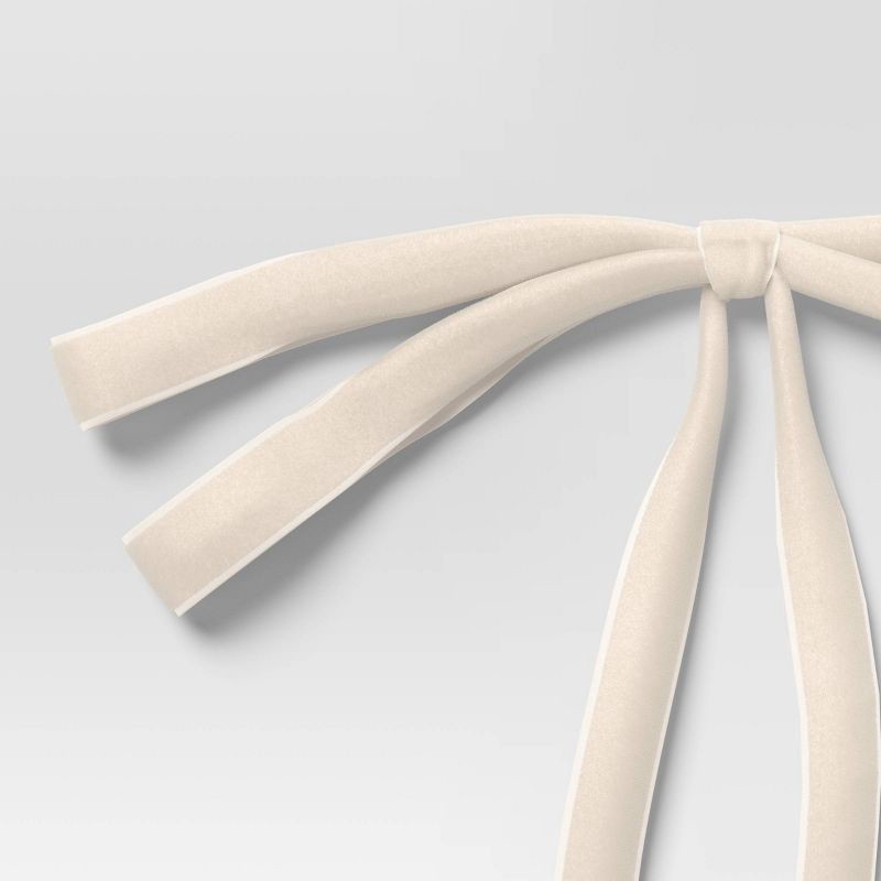 slide 3 of 3, 4ct Christmas Fabric Bows Ivory Faux Velvet - Wondershop™, 4 ct