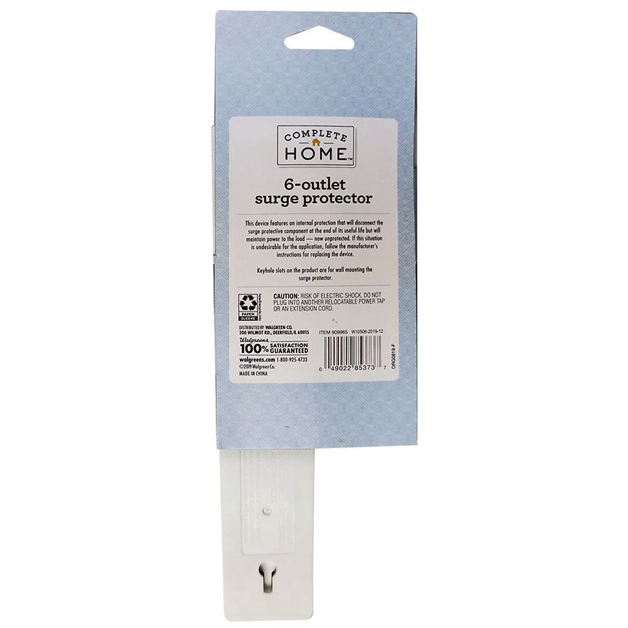 slide 2 of 2, Complete Home 6 Outlet Surge Protector, 1 ct