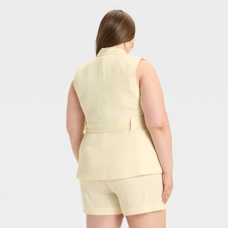 slide 2 of 3, Women's Tie-Front Long Line Vest - A New Day™ Cream XXL, 1 ct