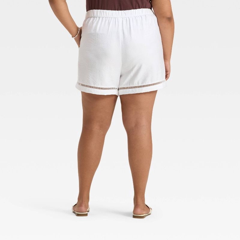 slide 2 of 3, Women's High-Rise Ladder Trim Shorts - A New Day™ White XXL, 1 ct