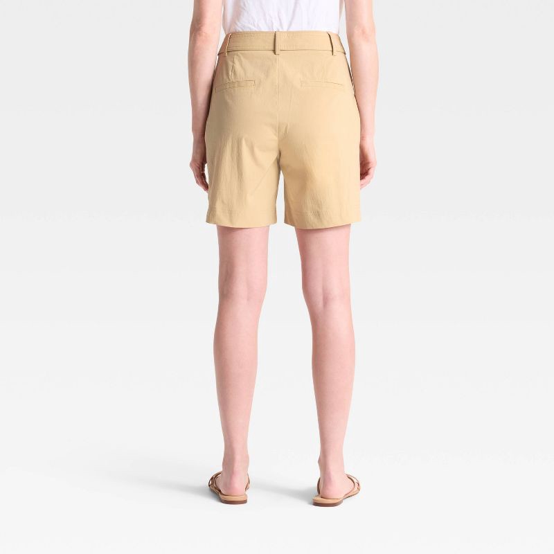 slide 2 of 3, Women's High-Rise Bermuda Chino Shorts - A New Day™ Tan 12, 1 ct