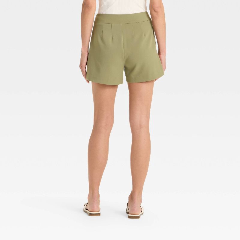 slide 2 of 3, Women's High-Rise Tailored Shorts - A New Day™ Olive 2, 1 ct