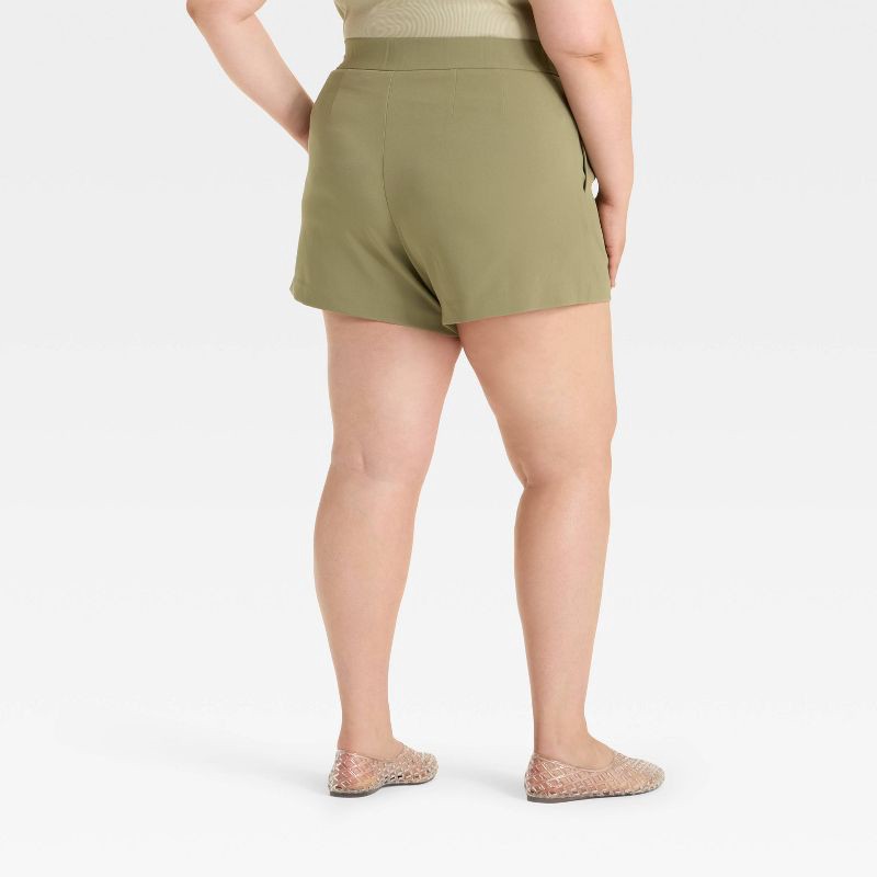 slide 2 of 3, Women's High-Rise Tailored Shorts - A New Day™ Olive 17, 1 ct