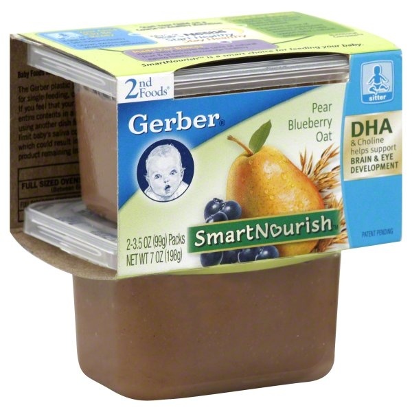 slide 1 of 1, Gerber Dha Pear Blueberry Oat, 1 ct