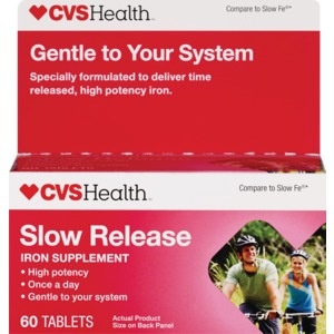slide 1 of 1, CVS Health Slow Release Iron Supplement Tablets, 60 ct