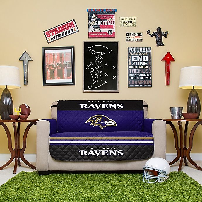 slide 1 of 1, NFL Baltimore Ravens Love Seat Cover, 1 ct