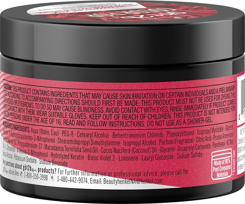 slide 3 of 4, Schwarzkopf Got2b Color Pop Semi-PermanentHair Color Mask, Red, 5.1 oz