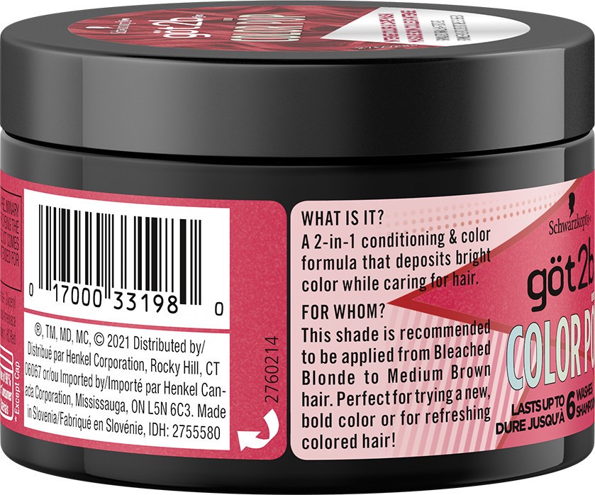 slide 4 of 4, Schwarzkopf Got2b Color Pop Semi-PermanentHair Color Mask, Red, 5.1 oz