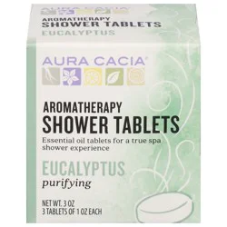 Aura Cacia Purifying Aromatherapy Eucalyptus Shower Tablets 3 - 1 oz Tablets