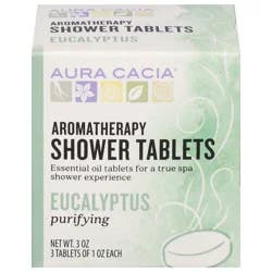 Aura Cacia Purifying Aromatherapy Eucalyptus Shower Tablets 3 - 1 oz Tablets