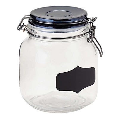 slide 1 of 1, chefstyle Black Glass Jar, 30 oz