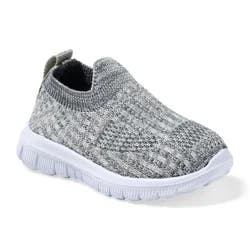 Lullaby Lane Girl's Prewalk Knit Flex Sneakers, Grey, Size 4