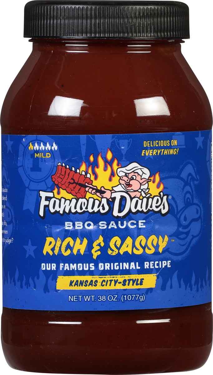 slide 3 of 12, Famous Dave's Mild Kansas City-Style Rich & Sassy BBQ Sauce 38 oz, 38 oz