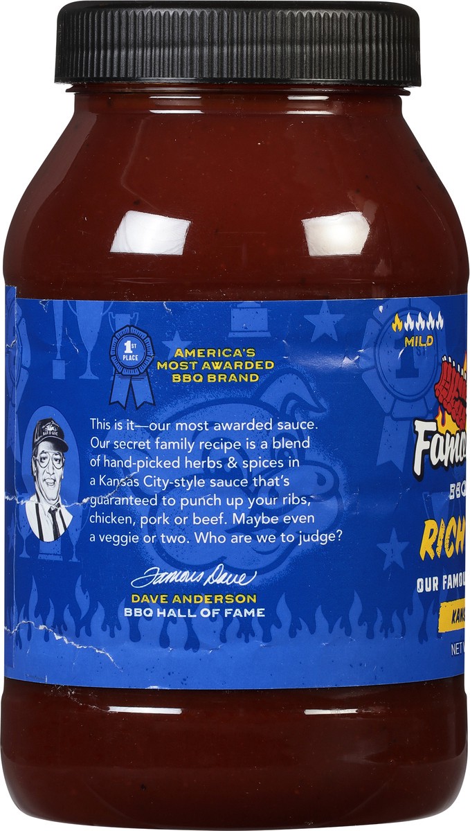 slide 4 of 12, Famous Dave's Mild Kansas City-Style Rich & Sassy BBQ Sauce 38 oz, 38 oz