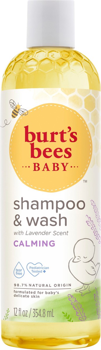 slide 2 of 4, Burt's Bees Baby™ Calming Shampoo and Wash with Lavender, Tear-Free, Pediatrician Tested, 98.7% Natural Origin, 12 Fluid Ounces, 12 fl oz