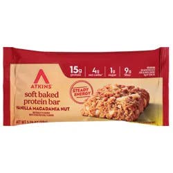 Atkins Soft Baked Vanilla Macadamia Nut Protein Bar 1.76 oz