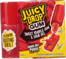 Juicy Drop Strawberry Lemonade Sweet Bubble Gum & Sour Gel - 8 ea