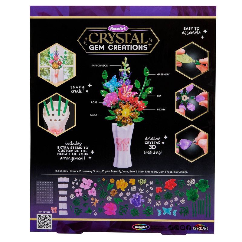 slide 2 of 13, Cra-Z-Art Crystal Gem Beautiful Bouquet: Rose Art Building Sets, Creativity Focus, Acrylic Material, 16 Pieces, 16 ct