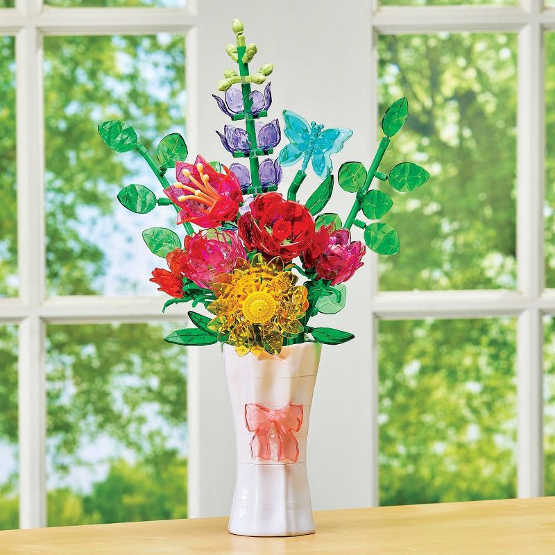 slide 12 of 13, Cra-Z-Art Crystal Gem Beautiful Bouquet: Rose Art Building Sets, Creativity Focus, Acrylic Material, 16 Pieces, 16 ct