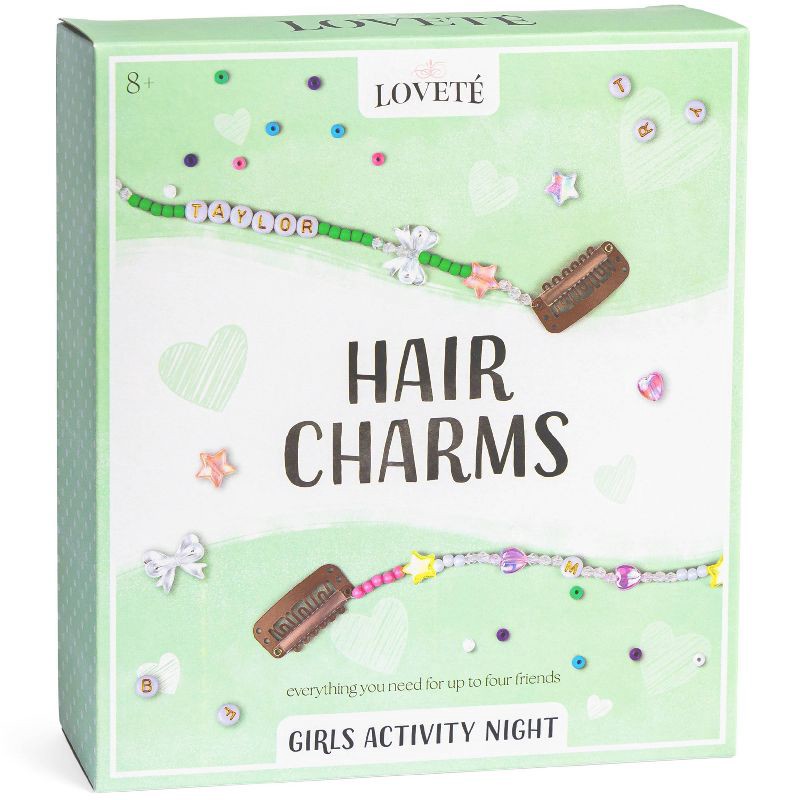 slide 1 of 8, Lovete Girls' Activity Night Hair Charms: Plastic Fashion Kit Craft Set, 1 ct