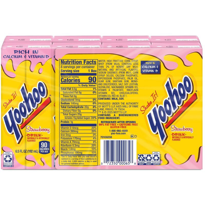 slide 6 of 7, Mott's Yoo-hoo Strawberry Chocolate Flavored Drink - 8pk/6.5oz, 8 ct, 6.5 oz