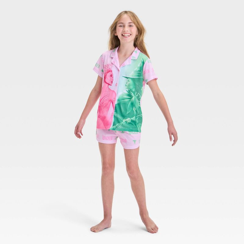 slide 1 of 4, Girls' Wicked Pajama Set - Light Pink XS, 1 ct