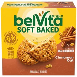 BelVita Soft Baked Cinnamon Oat Breakfast Biscuits Chewy Breakfast Bars - 8.8oz/5pk