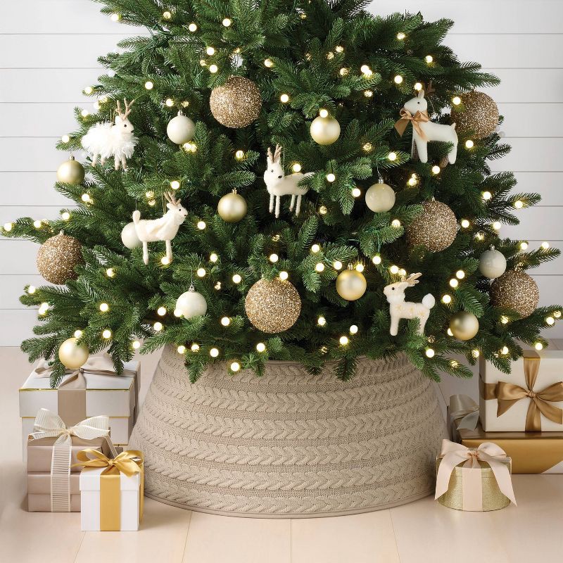 slide 2 of 5, Christmas Roll Up Cable Knit Taupe - Wondershop™, 1 ct