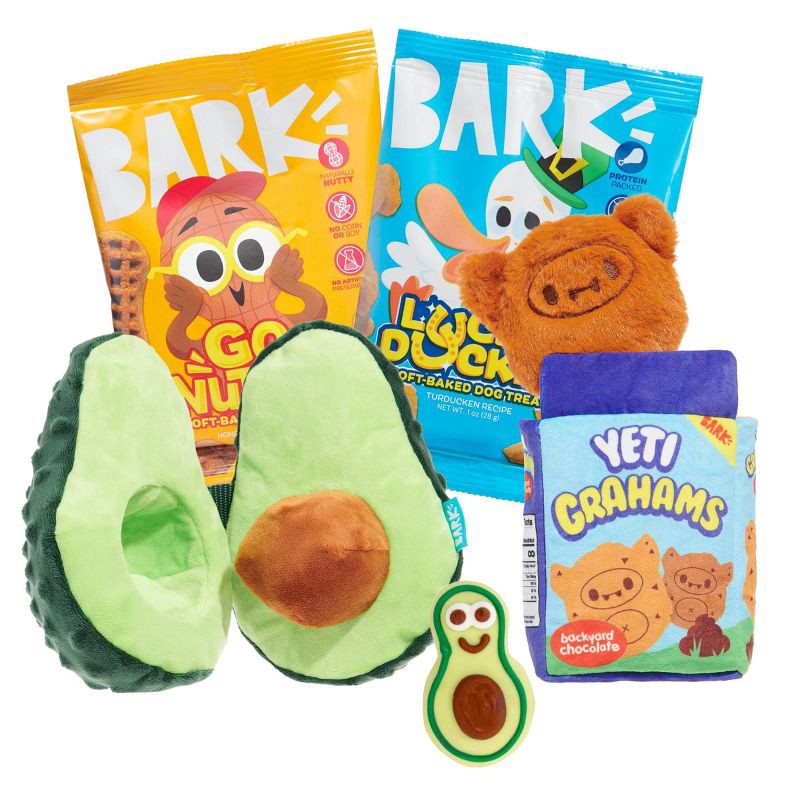 slide 2 of 7, BARK Beg-n-Bag Large Box Dog Plush Toy Set - 5pc, 5 ct