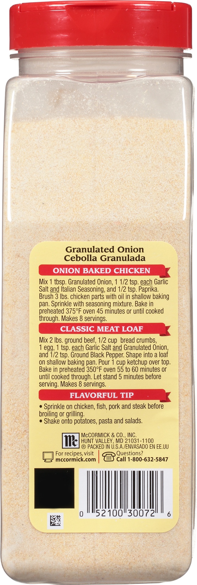 slide 5 of 7, McCormick Granulated Onion, 18 oz