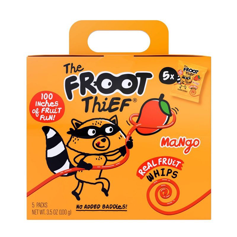 slide 1 of 5, The Froot Thief Mango Fruit Whips Multipack 3.5oz/5ct, 3.5 oz, 5 ct