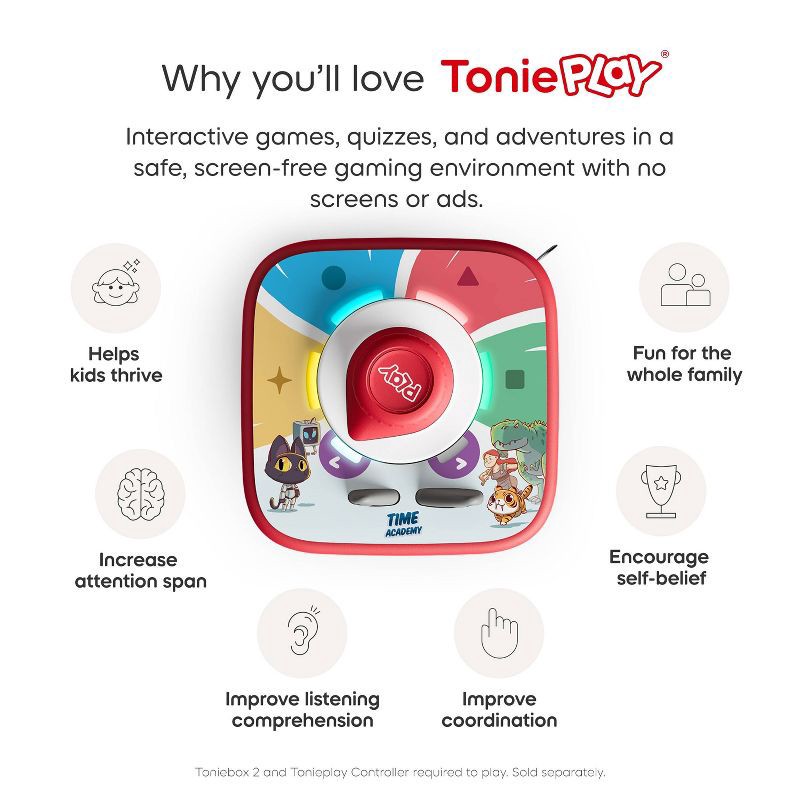 slide 5 of 8, tonies Tonieplay Time Academy Game: Electronic Storybooks for Creative Thinking, 1 ct