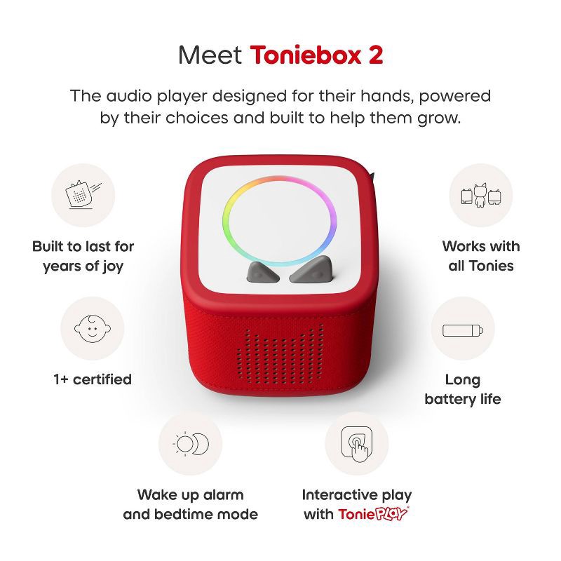 slide 4 of 11, tonies PAW Patrol: Chase Toniebox 2 Play Set - Sunset Red: Toddler Language & Creative Learning System, 1 ct