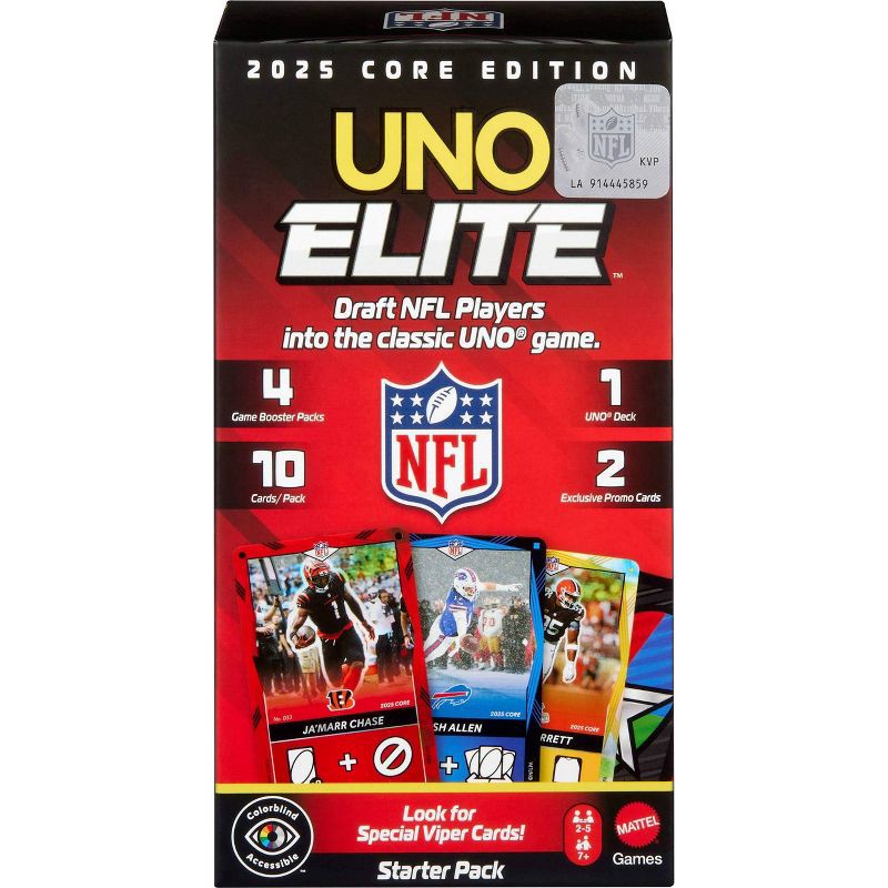 slide 7 of 10, Mattel Uno Elite NFL Core Starter Pack Card Game, 1 ct