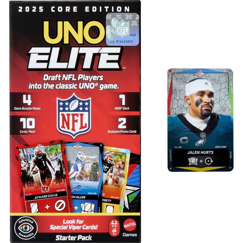slide 9 of 10, Mattel Uno Elite NFL Core Starter Pack Card Game, 1 ct