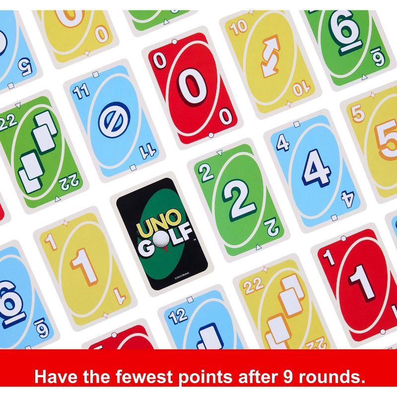 slide 3 of 6, UNO Golf Card Game for Kid, Adult & Family Nights, Parties & Travel, Includes 112 Cards, 1 ct