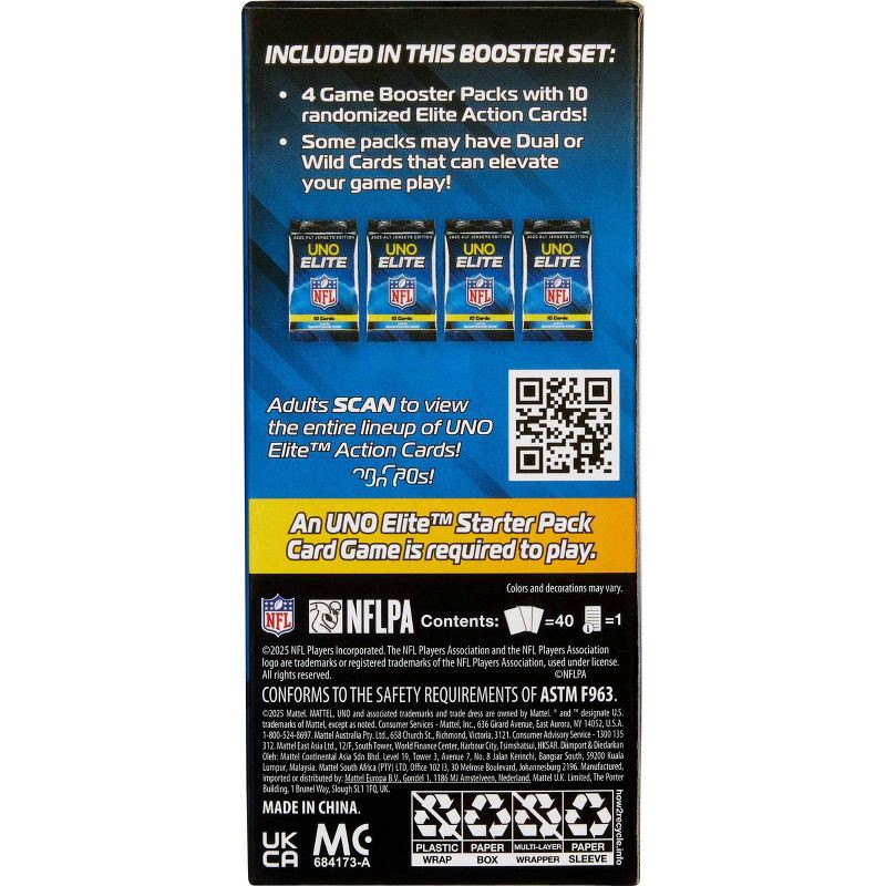 slide 3 of 10, UNO Elite NFL 2025 Alt Jerseys Edition Booster Set Plus with 40 Elite Action Cards, 1 ct