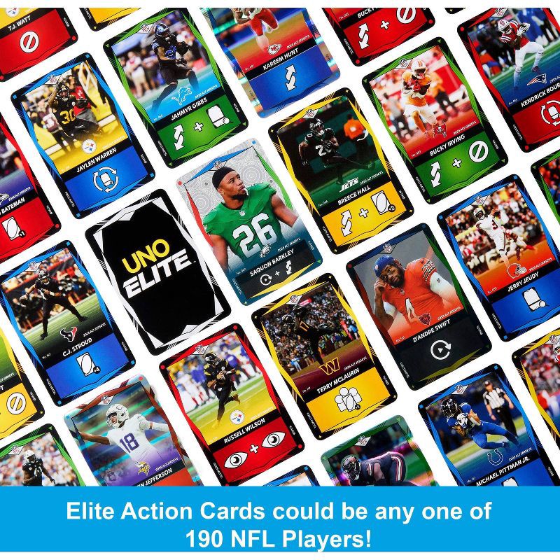 slide 10 of 10, UNO Elite NFL 2025 Alt Jerseys Edition Booster Set Plus with 40 Elite Action Cards, 1 ct