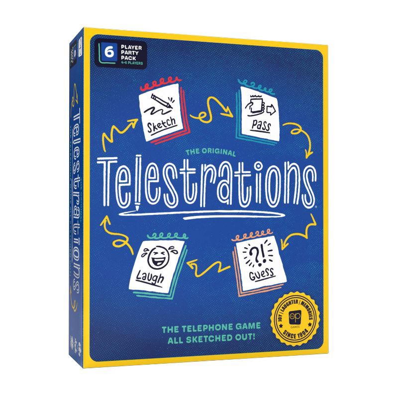 slide 1 of 9, The Op Games Telestrations 6 Player Game: Social Skills Educational Party Game, Includes Cards & Dry Erase Boards, 1 ct