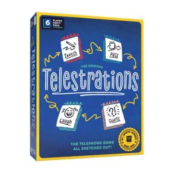 The Op Games Telestrations 6 Player Game: Social Skills Educational Party Game, Includes Cards & Dry Erase Boards