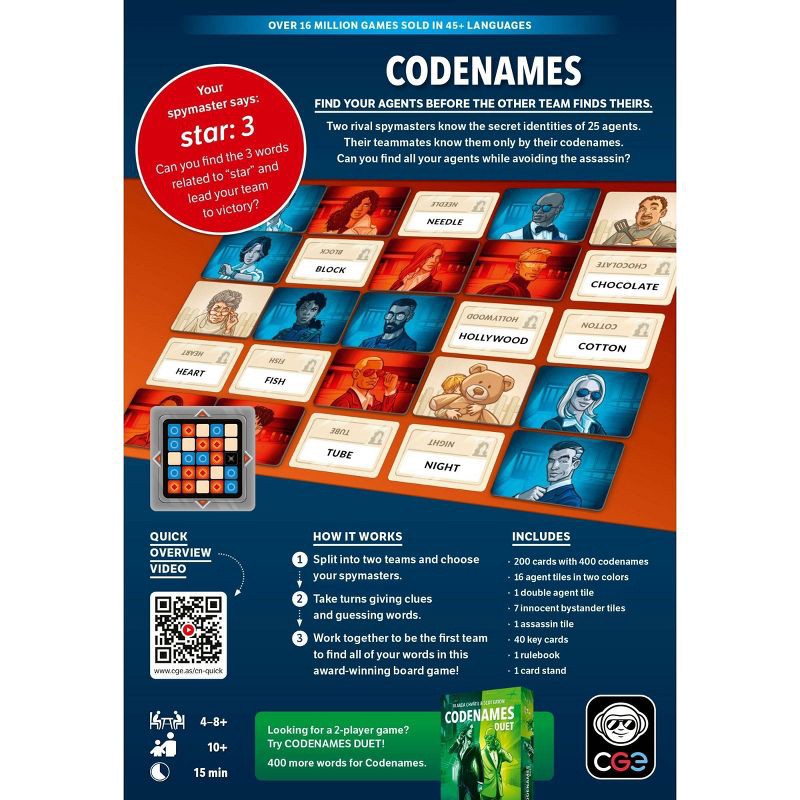 slide 5 of 6, Czech Games Edition Codenames Game: Social Skills, 4+ Players Party Board, Card Holder, 15-Minute Play, 1 ct