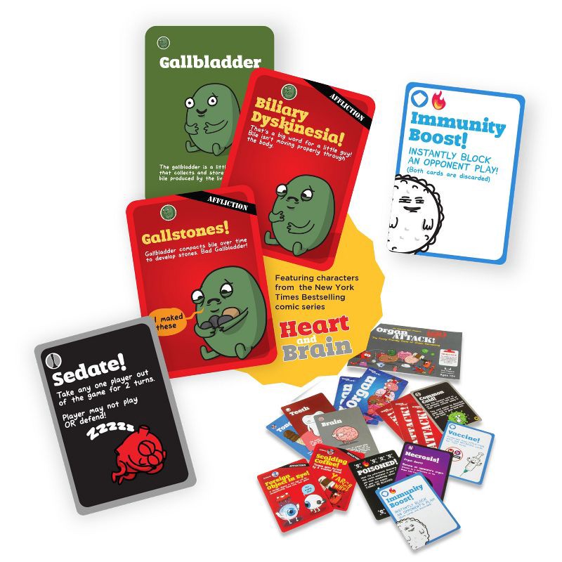 slide 3 of 10, University Games Organ Attack Game: Classic Board for 4-6 Players, Social Skills, 30-45 Min Play, Includes Cards, Instructions, 1 ct