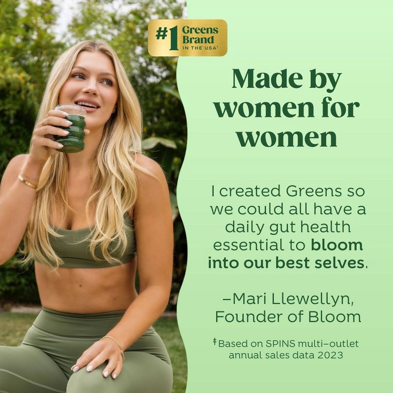slide 5 of 6, BLOOM NUTRITION Greens and Superfoods Powder - Watermelon - 5oz/25 Servings, 5 oz, 25 servings