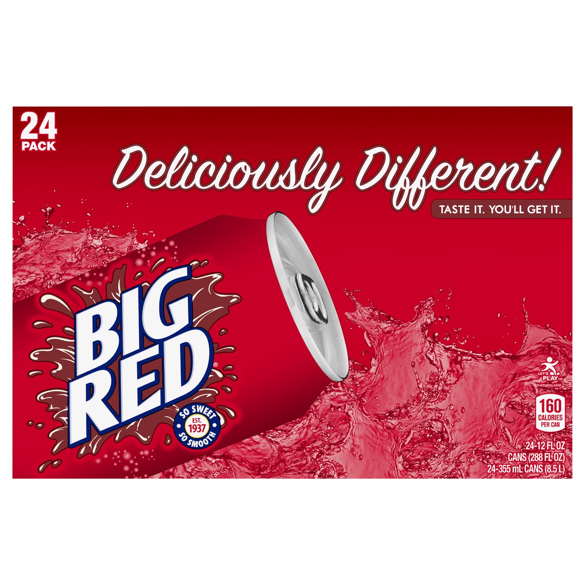 slide 1 of 9, Big Red Soda - 24 ct; 12 fl oz, 24 ct; 12 fl oz