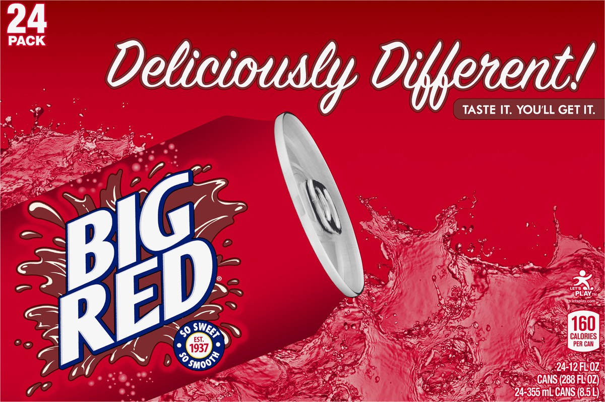 slide 3 of 9, Big Red Soda - 24 ct; 12 fl oz, 24 ct; 12 fl oz