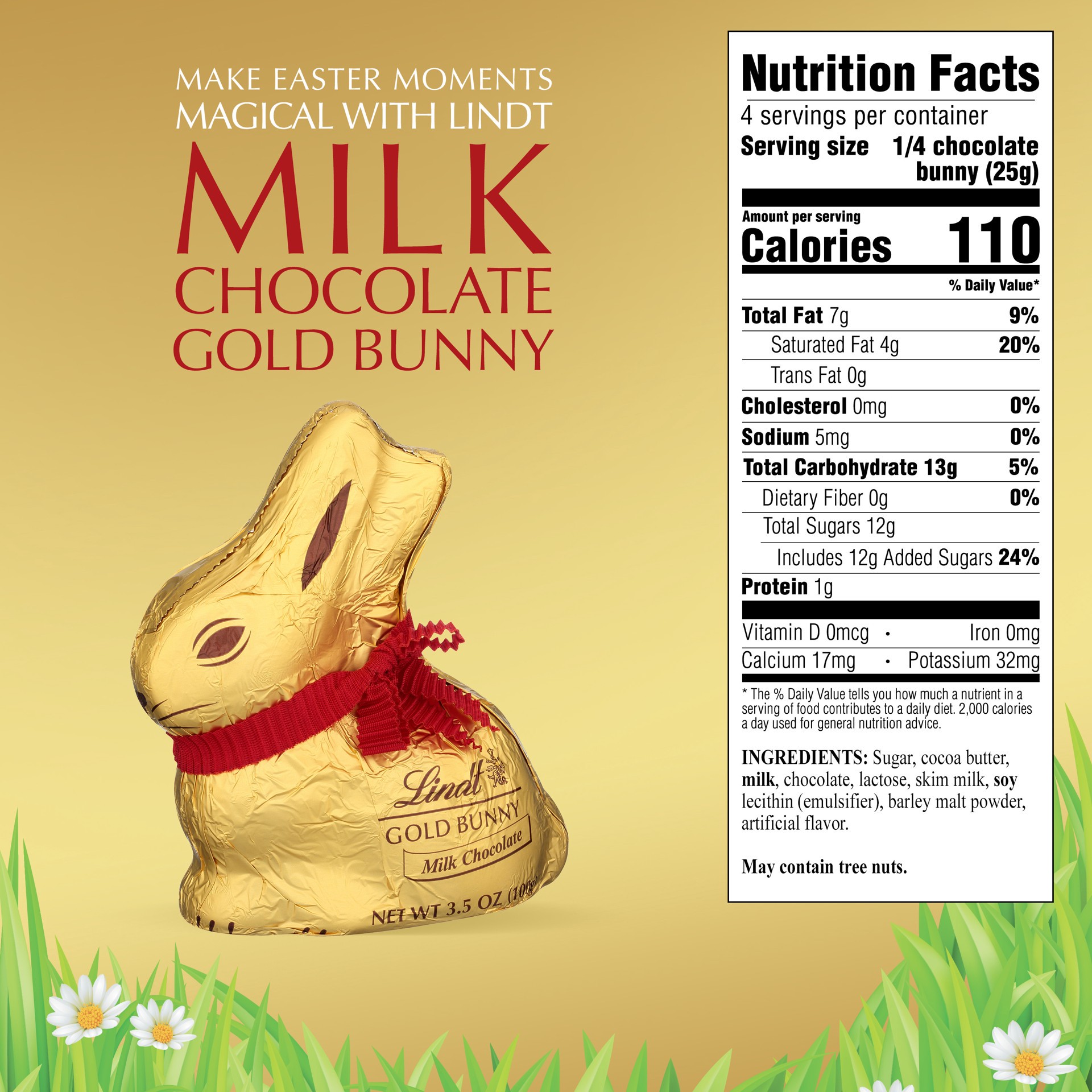 slide 4 of 5, Lindt Milk Chocolate Gold Bunny, 3.5 oz